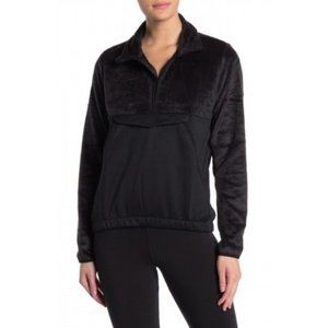 Adidas Faux Fur Mock Neck Half Zip Pullover Medium